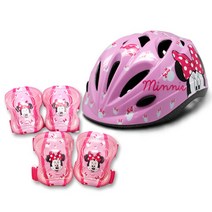 미니마우스 헬멧보호대 세트 어린이 자전거 킥보드, 핑크
