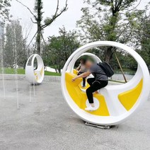 자전거발전기 미니 달팽이 자전거 분수 대형 인터넷 연예인 무동력 오락 장비 경치 좋은 공원 페달 전원, FRP 자재 예금