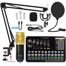 BM 800 콘덴서 마이크 번들 전문 스튜디오 마이크 라이브 사운드 카드 무선 조절 마이크 서스펜션 가위 암, Silver BM800 V10XPRO