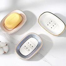 고급스러운 블라제스 럭셔리 세라믹 비누 거치대 홀더 케이스 트레이 받침대, 핑크