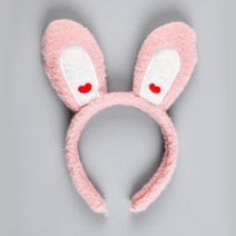 러블리토끼머리띠하트 핑크 용품 파티 생일 rabbit 동물머리띠 소품 학예회, 1개