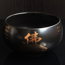 발우공양 세라믹 도자기 백자 청자 불교 그릇, 블랙  F, M
