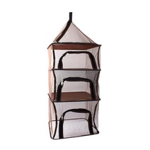 베어하이크 4단 식기 건조망 그릇 건조대, 브라운(걸이형)