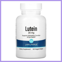 레이크애비뉴 루테인 20mg 베지 소프트젤 120정 Lake Avenue Nutrition Lutein Veggie Softgels, 없음, 해당사항없음, 없음