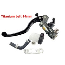 Adelin 14mm 바이크 오토바이 브레이크 클러치 마스터 실린더 유압 펌프 핸들 범용 혼다 R6 Gsxr600 야마하, 04 14mm Titanium Left