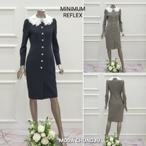[미니멈] 레이스카라탈부착 블링버튼 H 원피스 MUDAWO0470 DG