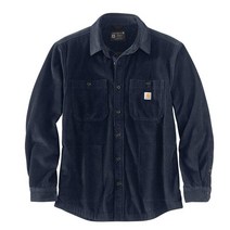 Carhartt 남성용 루즈핏 고중량 코듀로이 저지 안감 긴소매 셔츠 네이비 662999, Navy, 3X-Large Tall