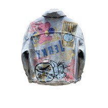 빈티지 빅사이즈 청커버 데님 낚서 청자켓