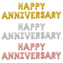 은박 리마인드웨딩 HAPPY 셀프웨딩 고급스러운 ANNIVERSARY 웨딩가랜드 파티준비 소품만들기, 실버