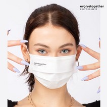 이볼브투게더 30매 마스크 일회용 패션 마스크 evolvetogether, 화이트