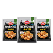 하림 에어프라이어 순살치킨 480g 3봉 윙 봉 닭다리 닭가슴살 야식 안주 간식 자취생 냉동식품, 3개
