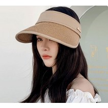 여름 왕골모자 여성용 캠핑 비치 여행 밀짚 썬캡 신도시 룩