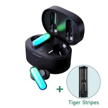 HHOGene GPods 라이트 블루투스 이어폰 그리스미스/이어폰쉘 4종/App제어/라이트 효과/블랙프라이데이, 이어폰 Black+Tiger 쉘