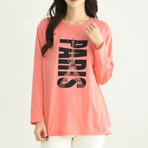 언스타일 여성용 파리감성 루즈핏 긴팔 티셔츠