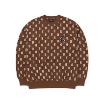 클래식 모노그램 전판패턴 오버핏 맨투맨 B D.Brown