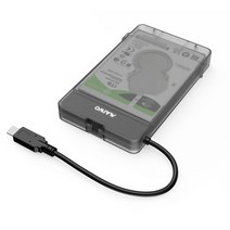 MAIWO K104C USB Type-C 하드 디스크 상자 드라이브 인클로저 WINDOWS XP Vista/7/8/10용 충격 방지 보호 케이스 어댑터 교체, 검은 색
