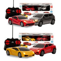 유원완구 RC 컬렉션카 스포츠카 SUV카 세트, 스포츠옐로우/SUV레드