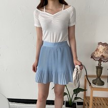 사자옷 여성 여름 오프숄더 오픈숄더 슬림 반팔 티 레이온 셔링 브이넥 데일리 티셔츠 바캉스룩