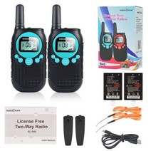 아마추어 무전기 워키토키 SOCOTRAN SC-R40 아이 워키 토키 2 pcs PMR446 라이센스 무료 라디오 8CH 양방향 amador 개인 정보 보호 코드 충전식 배터리, 푸른
