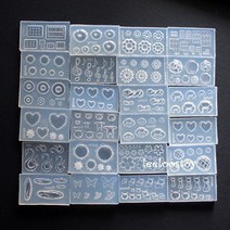 Jewelry Making Tools 주얼리 만들기 도구 장비 툴 24 pcs 미니 사이즈 식품 도넛 빵 실리콘 몰드 꽃 고양이 하트 템플릿 아크릴 젤 도구 수지 몰드 쥬얼리