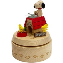 산리오 (SANRIO) 나무 오르골 스누피 개집 H 9156 베이지, 상세페이지 참조
