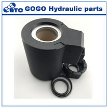 공압부품 굴삭기 5520BEC240BEC290B 펌프 작업용 솔레노이드 솔밸브 코일 내부 구멍 20mm 높이, 02 with socket_01 DC 직류12V