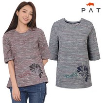 PAT 오버핏 자수 티셔츠