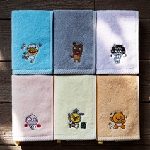 카카오프렌즈 해피 고리수건 6매 핸드타월, 6개, 튜브