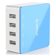고속 멀티 충전기 ORICO 4 포트 USB 충전기 슈퍼 저렴한 가격 미국 플러그 범용 데스크탑 전원 어댑터 5V 6A 30W 출력 삼성 아이폰 화웨이, 03 Blue_01 US Plug