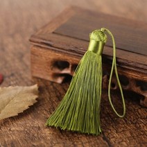 더치커피 메이커 2/5pcs 8cm 짧은 술 스파이크 폴리 에스터 실크 작은 북마크 키 체인 tassels DIY 바느질, 05 army green_02 8cm  5pcs