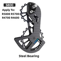 스프로킷 LTWOO UT 자전거 세라믹 베어링 탄소 섬유 자키 풀리 휠 세트 Shimano Ultegra DURA ACE 용 후방 변속기 가이드, [06] Black-5800