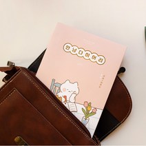 귀여운 고양이 일러스트 다이어리 여성용 만년 일기장 (pvc커버/월간 주간 프리노트), 2. 노랑