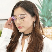 [소공원]초경량 알없는 동글이 안경테 무도수 슈퍼라이트 가벼운 하금테 하은테 실버 골드 블랙 투명