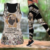 쓰리디 저온3d펜 어린이3d펜 필라멘트 Pug Dog 3D 여성용 인쇄 된 요가 복장 운동 레깅스 휘트니스 스포츠, 02 GRAY_02 S