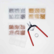 악세사리 오링 O링 키트 오링반지 공구셋트 악세사리부자재 액세서리DIY, B. 오링케이스+오링반지+평집게, 오링컬러(골드)