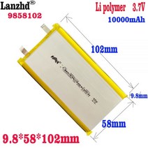 1-12PCS 3.8V 9858102 리튬 폴리머 배터리 10000mAh Xiaomi 보조베터리 네비게이터 태블릿 MID 3.7V 9.858102mm, 01 3.7 볼트_06 10 PCS 9858102