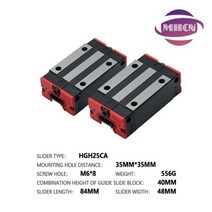 베어링 MHCN-HGH25CA HGW25CC 슬라이드 블록 HGR25 선형 가이드 CNC 라우터 2 개/세트, 2PC HGH25CA