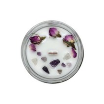 프레그런스 화이트머스크 정향 오일 아로마 디퓨저 자수정 천연석 고귀한 양초 240g, 3개