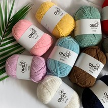 온다코튼 뜨개실 코바늘실 면사 인형뜨개실 가방뜨기, 코랄, 1개
