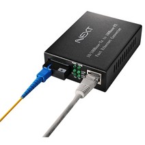 1코어 싱글 SC타입 이더넷 광 미디어컨버터 NEXT-200FSCSW-A, 단품