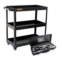 리벤토 3단 이동식 공구함+세신 소켓렌치세트 24PCS 1/2인치 라쳇 MTB-720S 이동식공구대