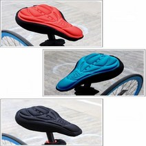 자전거 디자인 3D 입체 쿠셔닝 무통증 안장커버 자전거 안장패드 메모리폼 메모르폼 안장쿠션 젤안장 편안한 라이딩 미끄럼방지 편리한 장탈착, 레드