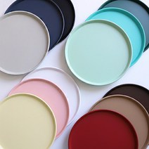 논슬립 원형 철제 트레이 무광 매트 홈카페 컬러 쟁반 12color, 화이트, 1개