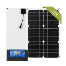 가정용태양광발전설치비용 18w 12v 키트 off g rid 단결정 모듈 열 충전 포함, 듀얼 USB, 감독관 없이