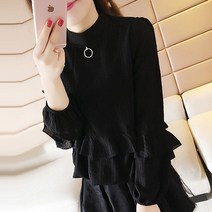 여성 봄가을 세련된 플리츠 블라우스 LS2517-236