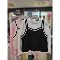 [동아쇼핑] 2023년 여름 신상~ 레이어드 하기 좋은@@ 크롭 니트 조끼@@초등 여아 뷔스띠에 케이블 조끼@@ 신학기 코디룩으로 추천해요!!EDVK23S21