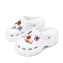 테라스 옥상 전원주택 조립식 썬룸 여름 여성 슬리퍼 6cm 플랫폼 샌들 야외 나막신 스트리트 비치 마사, 03 WHITE_06 40