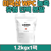 농축 유청 단백 분말 WPC 1.2kgx1팩 단백질보충제 프로틴 쉐이크 파우더 유청 단백질 필수아미노산 미국산 딸기맛 류신 헬스 운동후 단백질보충 추천