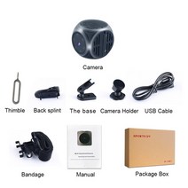 1080p 풀 hd 미니 주사위 카메라 비디오 dv dvr 마이크로 캠코더 적외선 야간 모션 감지 캠 suport hidden tf card, 검은색, 카메라만