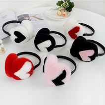 IUZ917219골프 스키 보드 겨울 여성 방한 귀마개, 핑크+블랙하트